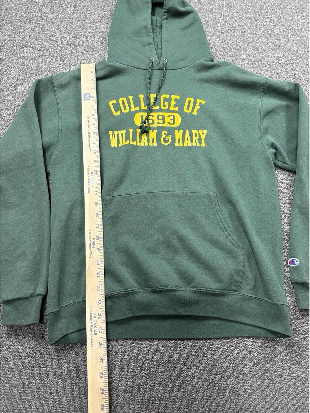Vintage William & Mary University Green Champion Hoodie Mens Large Academia - Picture 3 of 6
